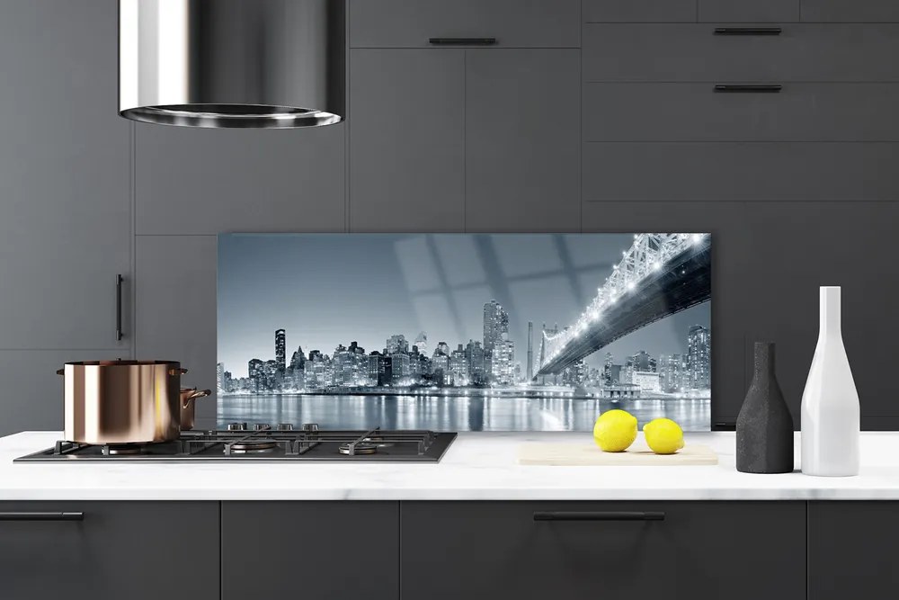 Szkło do Kuchni na Ścianę Panorama Nowoczesnego Mostu