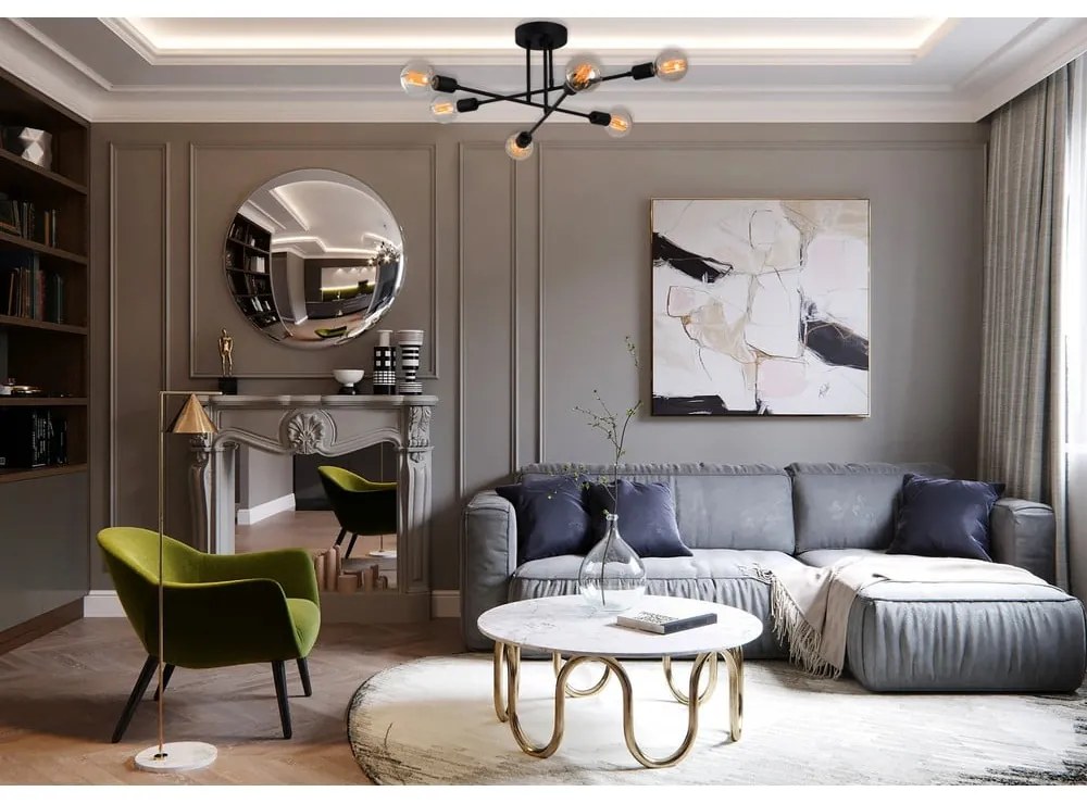 Czarna lampa sufitowa 64x64 cm Flower – Opviq lights