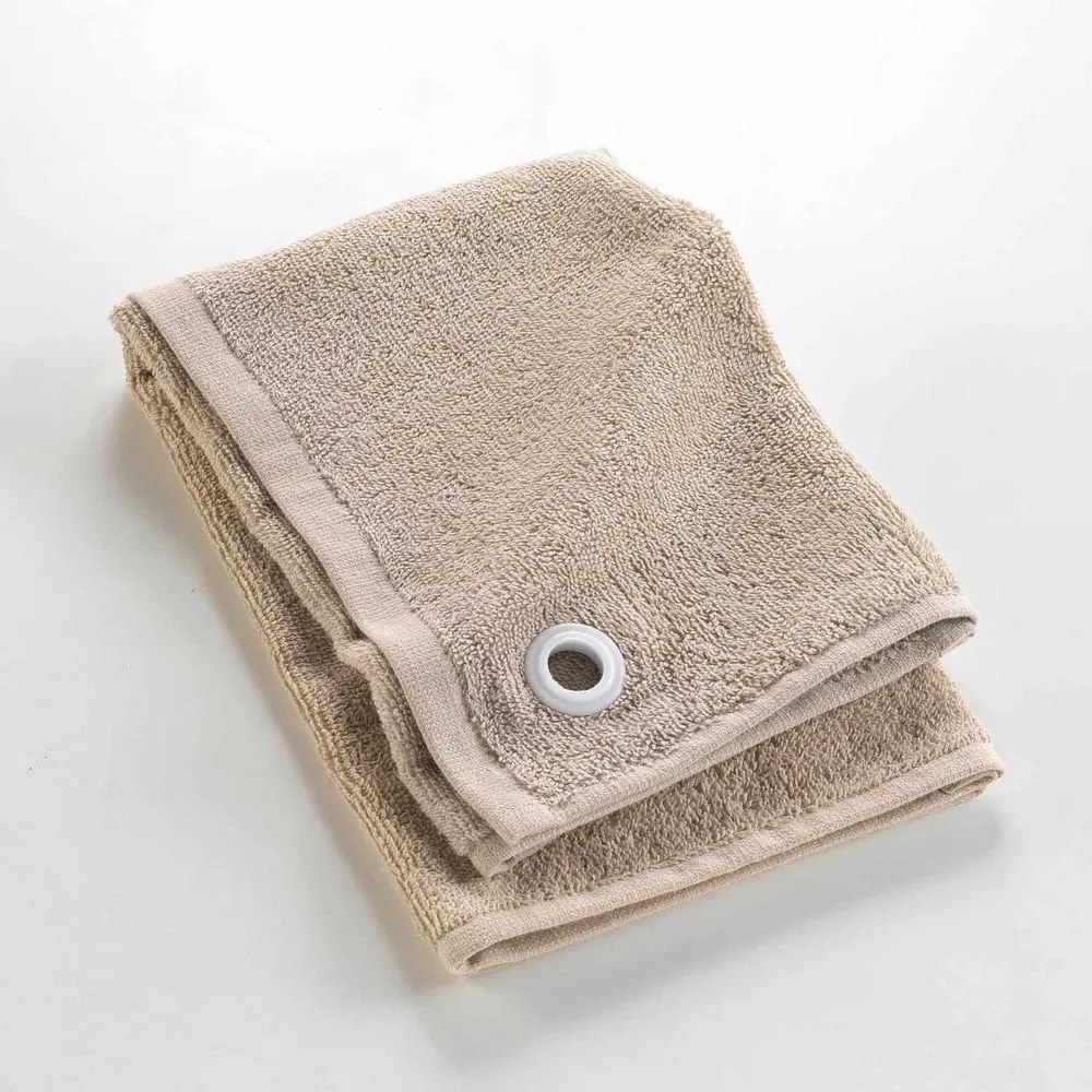 Beżowy bawełniany ręcznik frotte 50x50 cm Cuistot – douceur d'intérieur