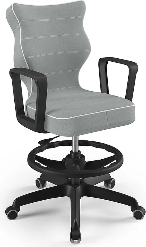 Młodzieżowe krzesło do biurka Norm Black rozmiar 5 (146-176,5 cm) z podnóżkiem