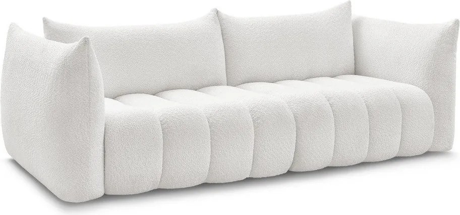 Biała sofa z materiału bouclé 286 cm Azra – Bobochic Paris