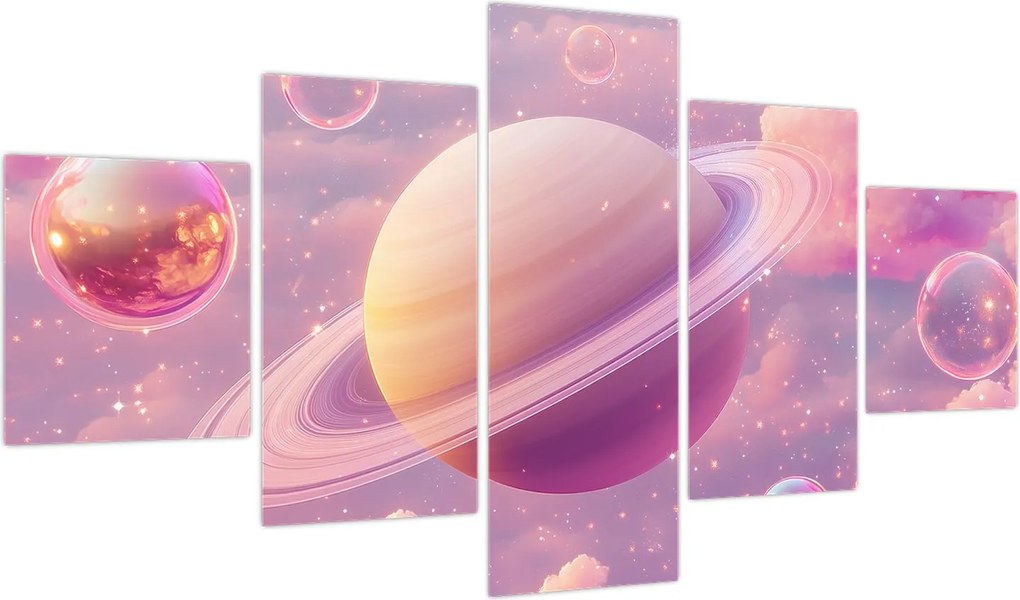 Obraz - Różowa planeta (125x70 cm)