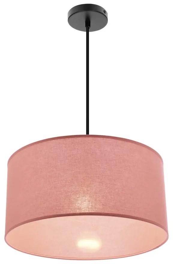 Różowa lampa wisząca z tekstylnym kloszem ø 40 cm Shanti – Candellux Lighting