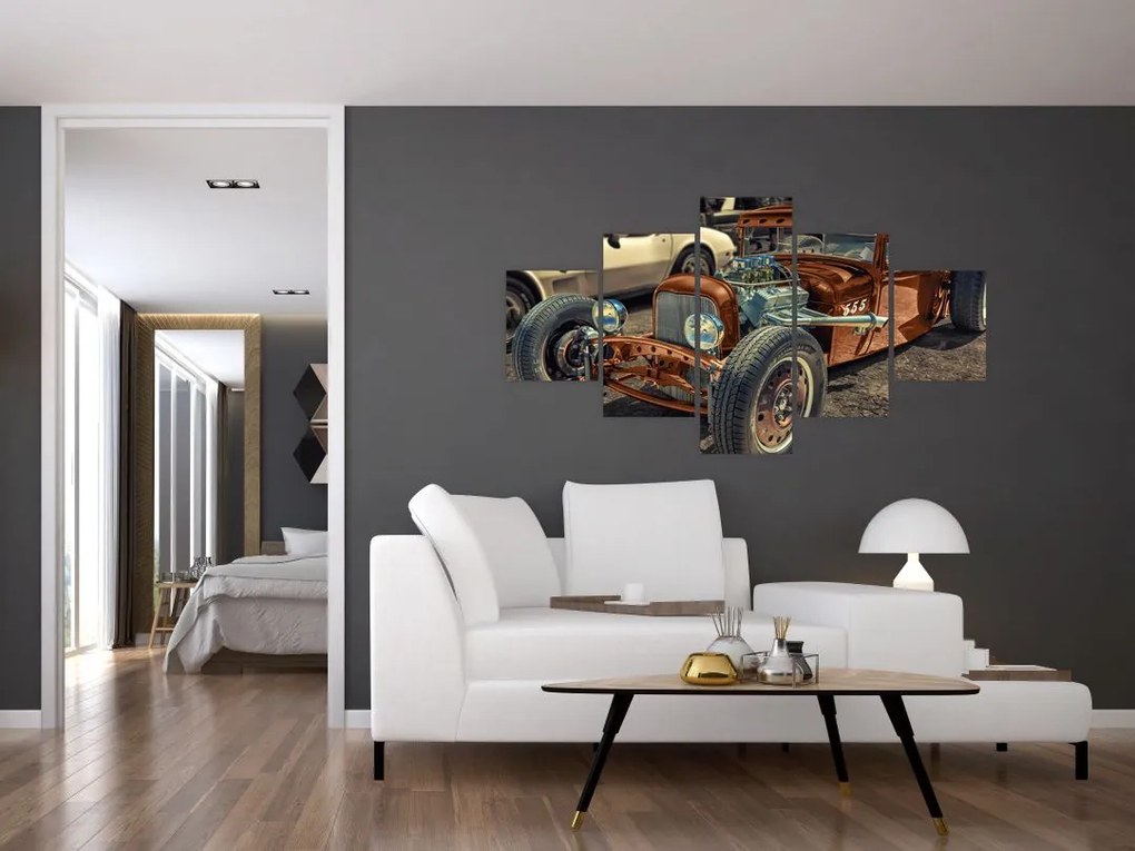 Obraz brązowego samochodu (125x70 cm)