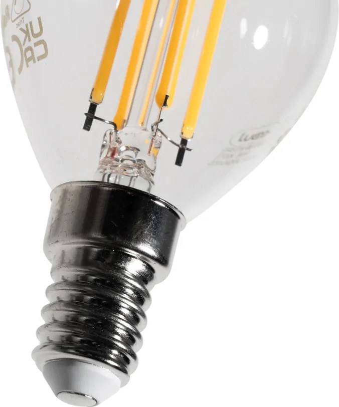 Zestaw 5 ściemnialnych żarówek LED E14 Filament G45 Przezroczyste 4W 470 lm 2700K