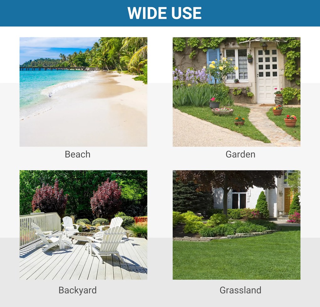 Outsunny Namiot plażowy Pop-up, rama z włókna szklanego, 4 kieszenie, okna z siatki, elastyczny, Niebieski