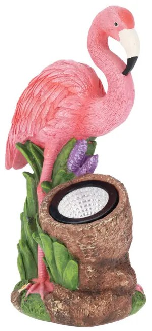 Figurka ogrodowa flaming z reflektorem, 24 x 24 x 10,5 cm