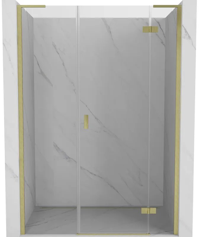 Mexen Mist-H L drzwi prysznicowe uchylne prawe 125 cm, transparent, złote szczotkowane - 8A5L-125-001-55-00-P