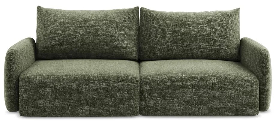 Zielona rozkładana/ze schowkiem sofa 238 cm Kalena – Makamii