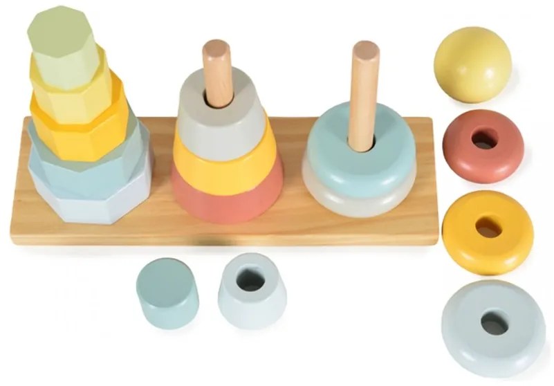 Tooky toy trzy wieże układanka w stosy sorter montessori