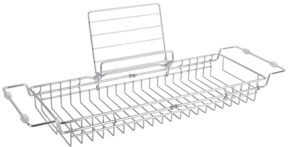 Metalowa regulowana półka na wannę w kolorze srebra PT LIVING Tub, 61-86 cm