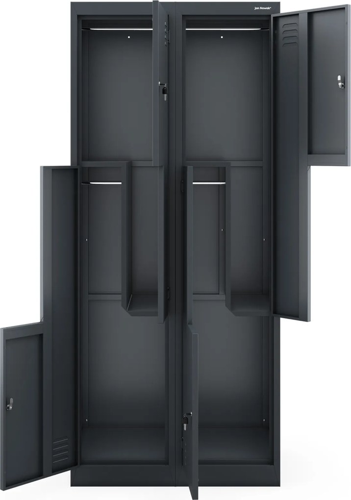 Szafa socjalna czterokomorowa Julia 80x45x185 cm antracyt