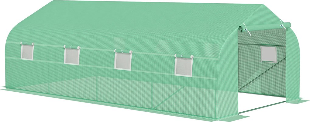 Outsunny Szklarnia Ogrodowa Tunel 6x3x2m Foliowa Ochrona Roślin Zielona | Aosom PL