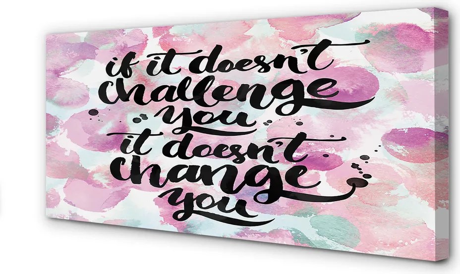 Zdjęcie na płótnie Napis na Barwnym Tle