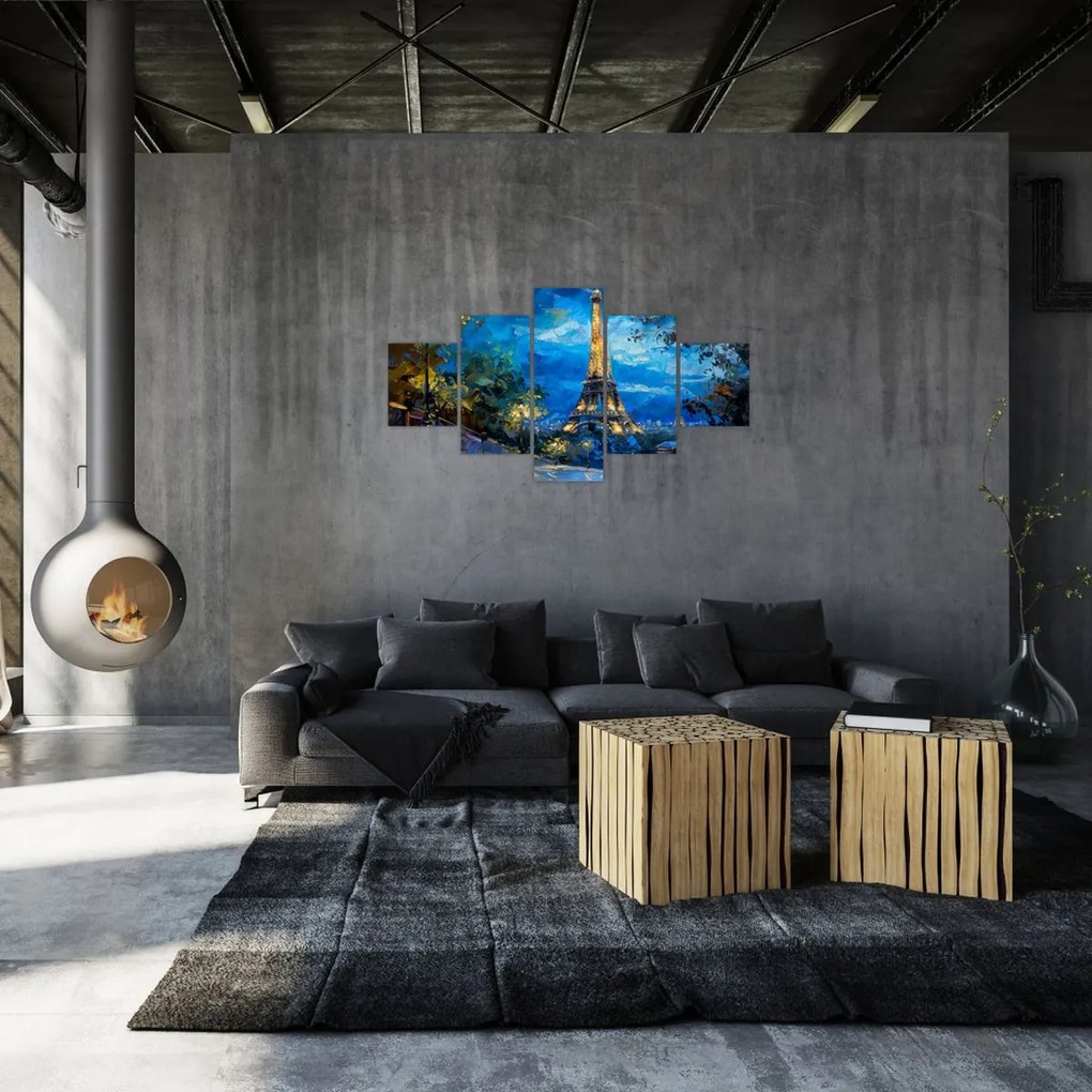 Obraz - Obraz olejny przedstawiający wieżę Eiffla (125x70 cm)