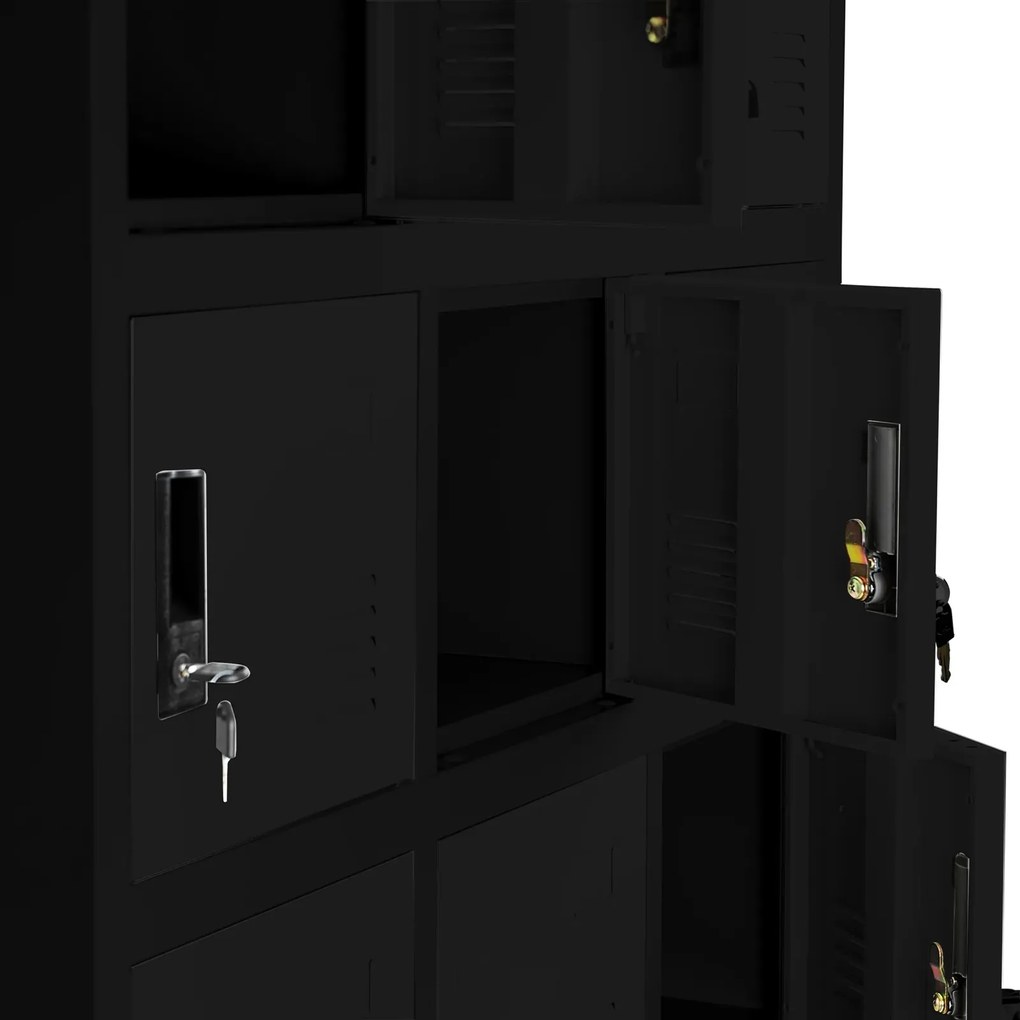 Szafa skrytkowa zamykana na klucz Karol 90x40x185 cm, czarny