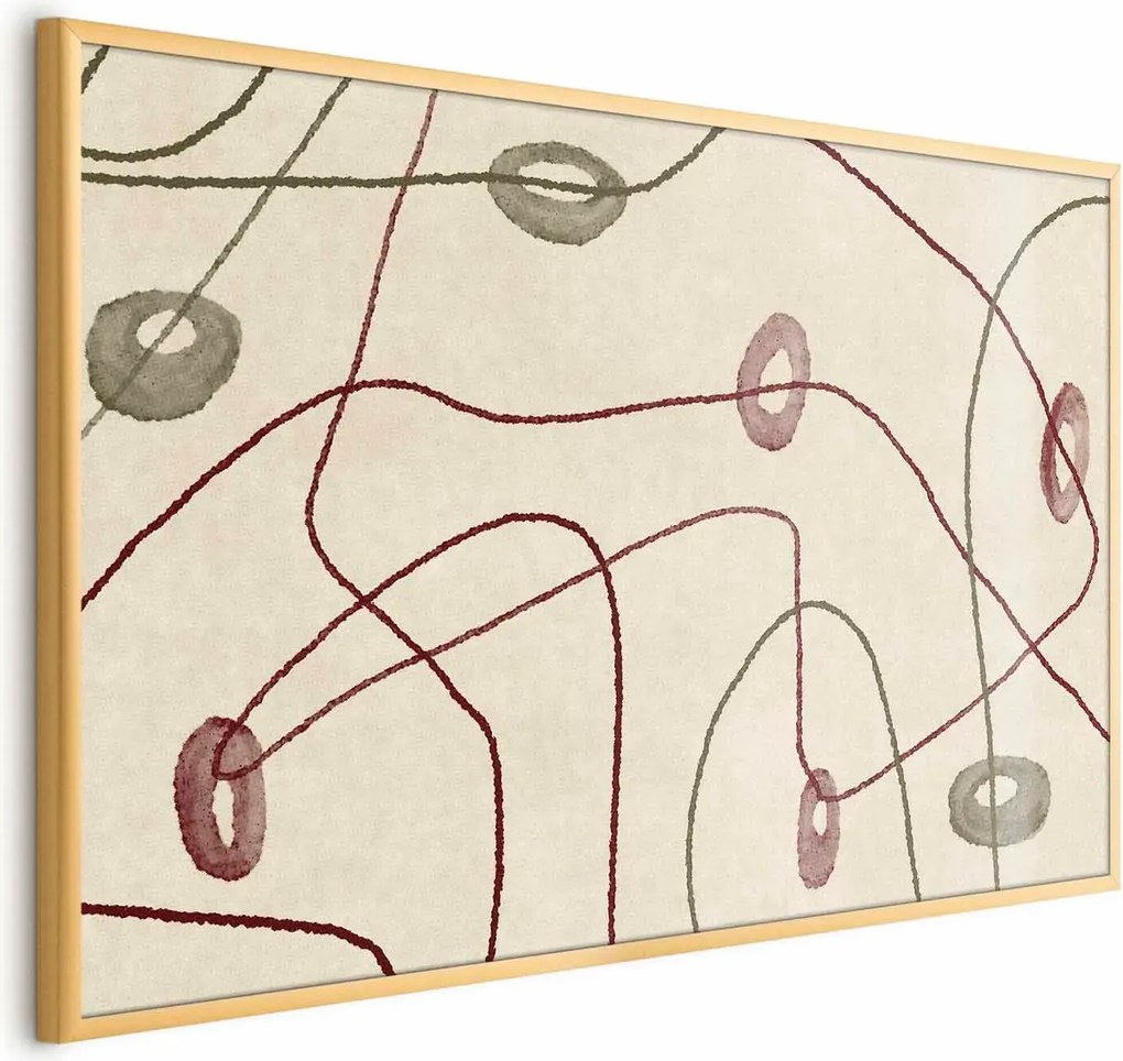 Plakat Kształty 90x60 cm z ramą złotą bez marginesu ARTGEIST B