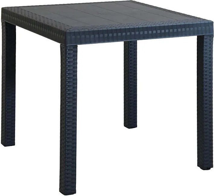 Stół ogrodowy Dallas 80 x 80 z plecionki z tworzywa sztucznego antracyt - COSMA