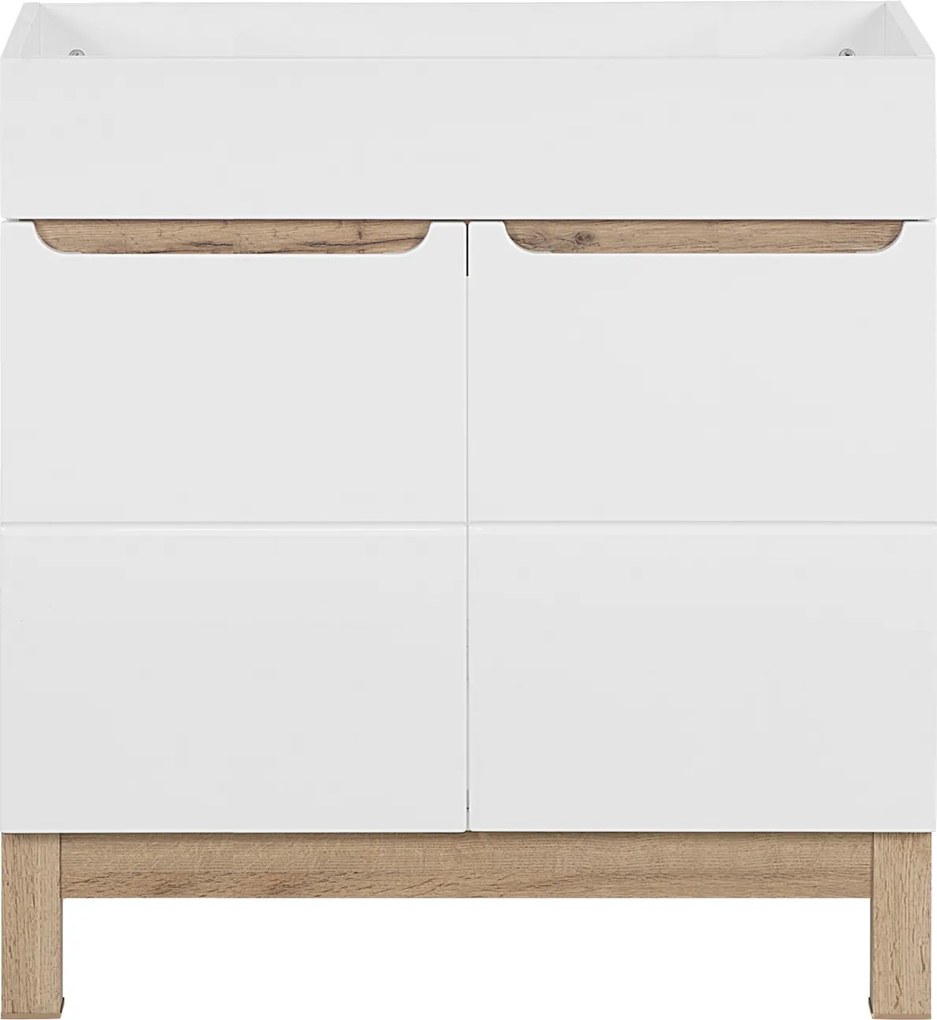 Stojąca szafka pod umywalkę wpuszczaną 80 cm, Bali 821, biała