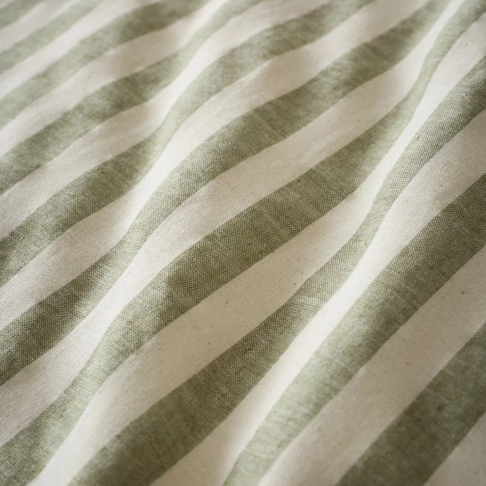 Zielona pościel dwuosobowa 3-częściowa 230x220 cm Cotton Rich Woven Stripe – Pineapple Elephant