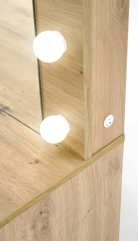 Toaletka Z Lustrem I Led Dąb Artisan R0-F39