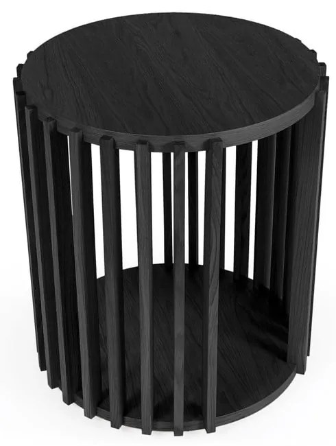 Czarny stolik Woodman Drum, ø 53 cm