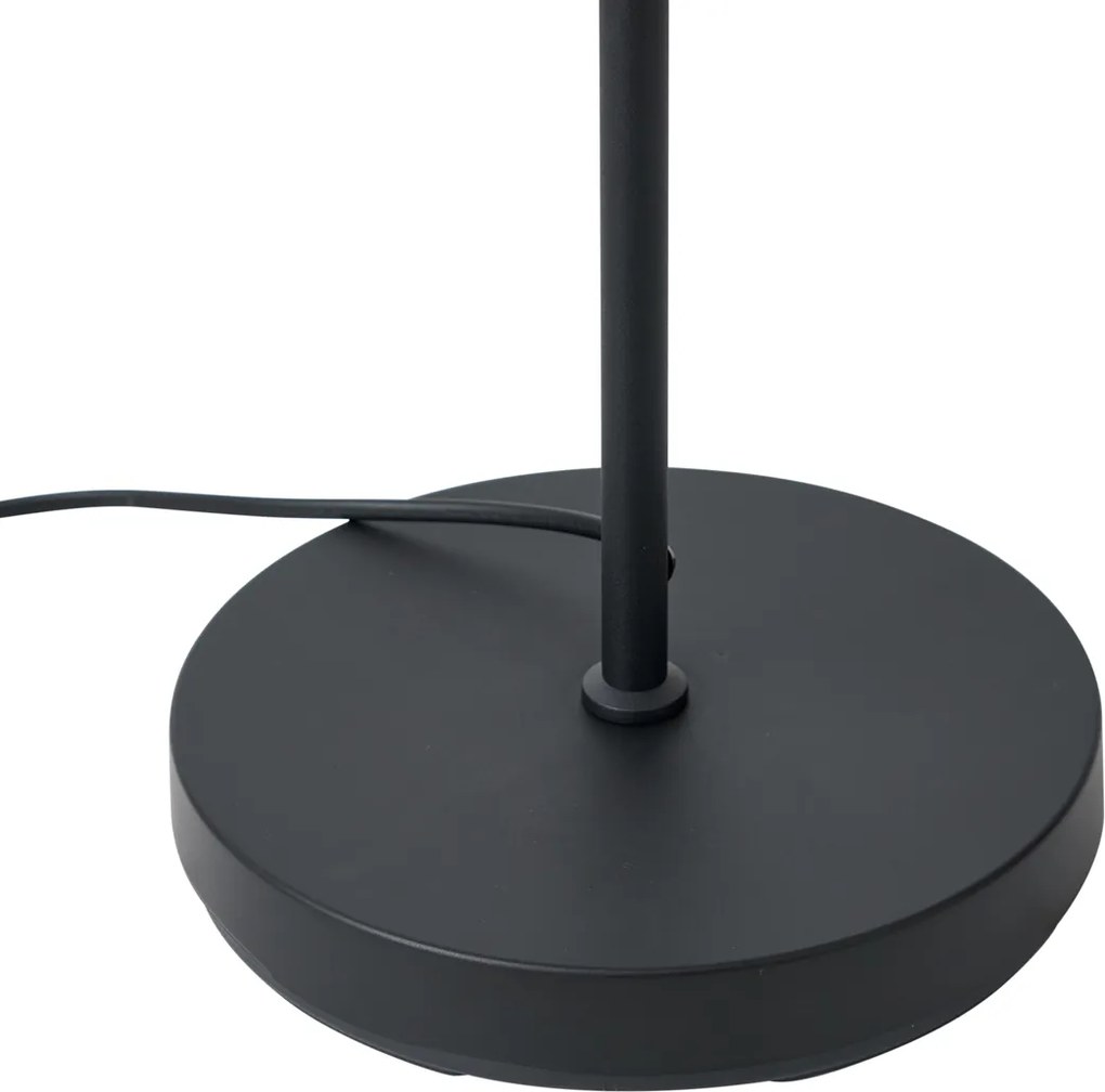 Lampa podłogowa Art Deco czarna z czarnymi piórami - Peahen