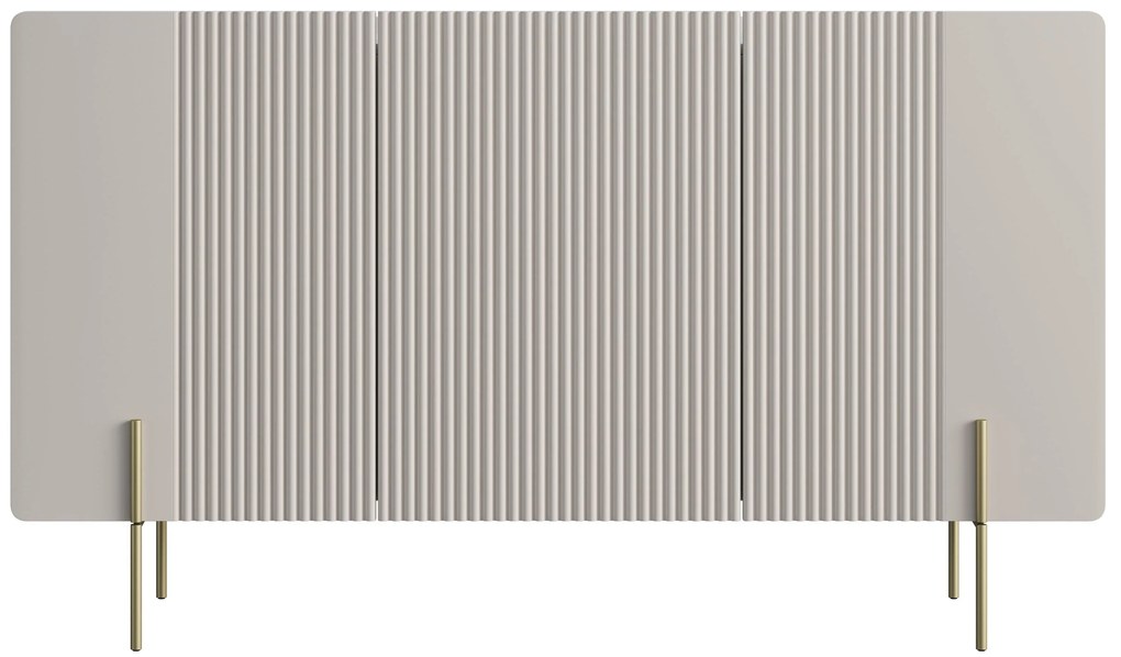 Komoda Malmi 150 cm trzydrzwiowa - kaszmir / złote nóżki
