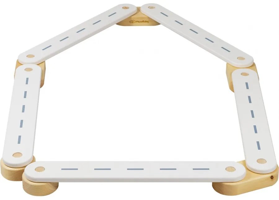 Ścieżka sensoryczna drewniana, balance beam, 5 elementów, biała - meowbaby®