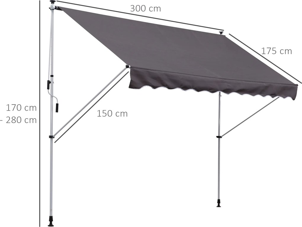 Outsunny markiza markiza zaciskowa osłona przeciwsłoneczna