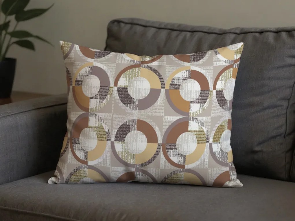 Zestaw 2 szt. dekoracyjnych poszewek na poduszkę z mikrofibry CIRELLO 50x70 cm, brązowo-szary