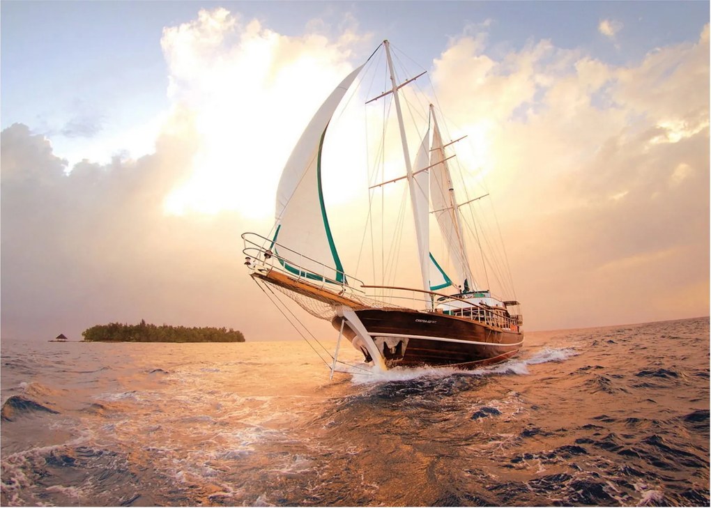 Obraz na szkle - jacht (70x50 cm)