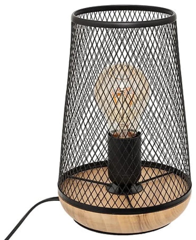 Metalowa lampa stołowa ZELY 23 cm, czarna