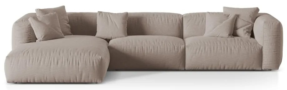 Beżowy narożnik modułowy (lewostronny) Martina – Micadoni Home