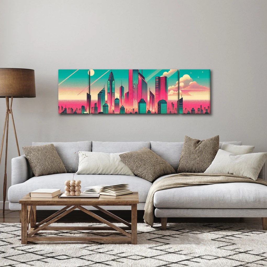 Obraz – Metropolia w stylu pop-art (170x50 cm)