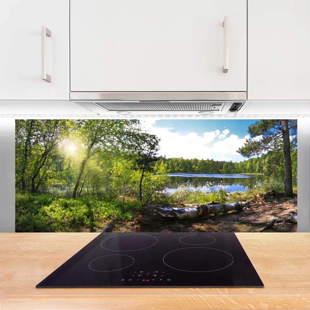 Panel Szklany Jezioro w Objęciach Lasu