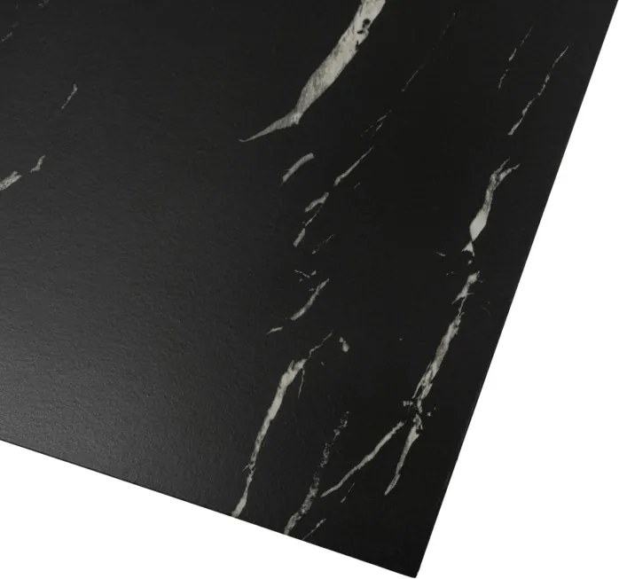 Zestaw Stolików Kawowych JUNO Czarny Marmur/Czarny do Salonu Glamour Nowoczesny