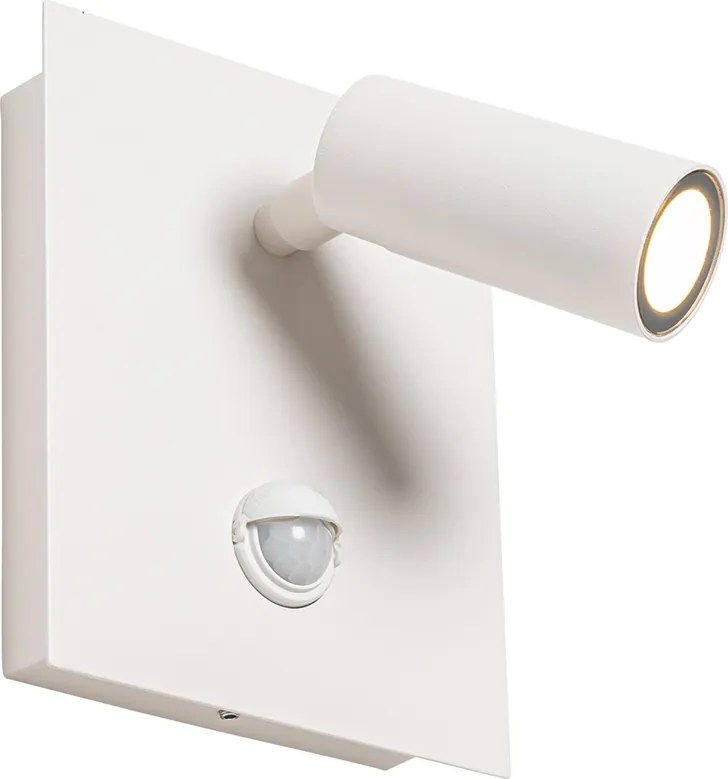 Kinkiet zewnętrzny biały zintegrowany LED IP54 czujnik ruchu - Simon