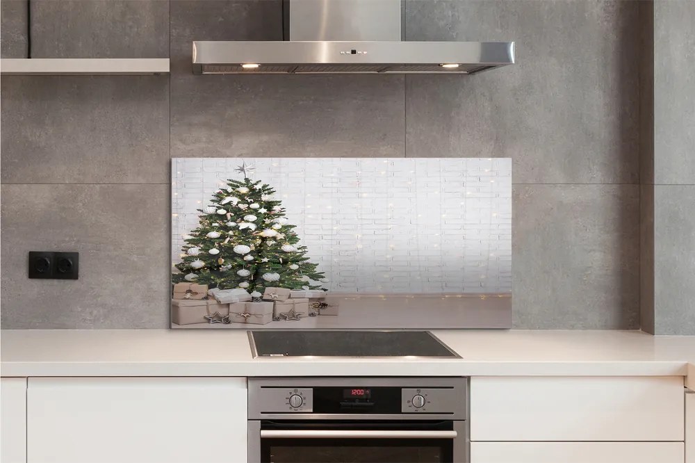 Szklany Panel Świąteczny Las Prezentów