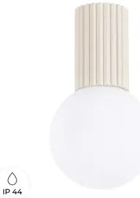 Plafon HALO beżowy IP44 ryflowany SOLLUX LIGHTING