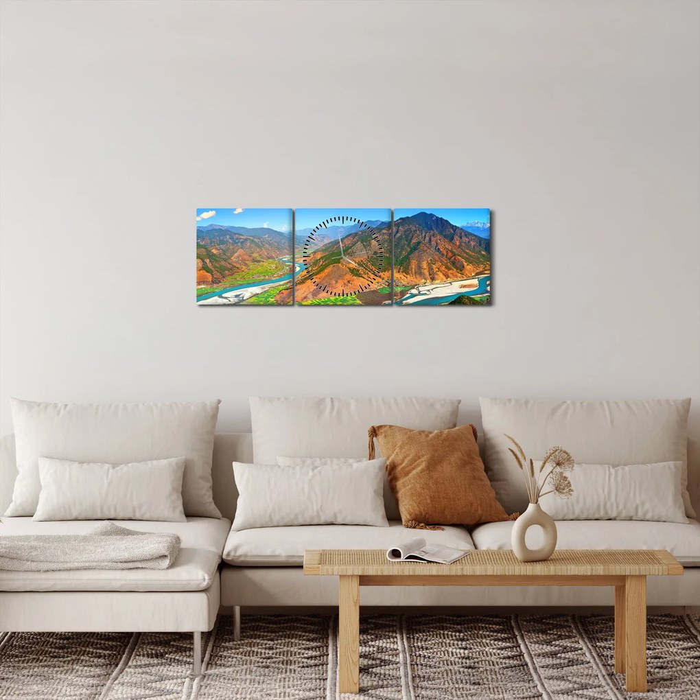 Obraz - Rzeka Jangcy (z zegarem) (90x30 cm)