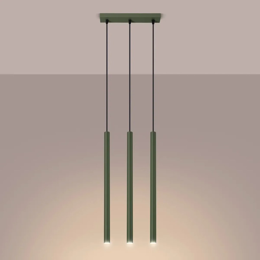 Lampa wisząca PASTELO 3 zielona oliwka SOLLUX LIGHTING