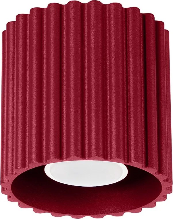 Lampa Sufitowa Minimalistyczny Aura, Aluminium - 1 Źródło - L.10 X H.10 Cm - Burgund