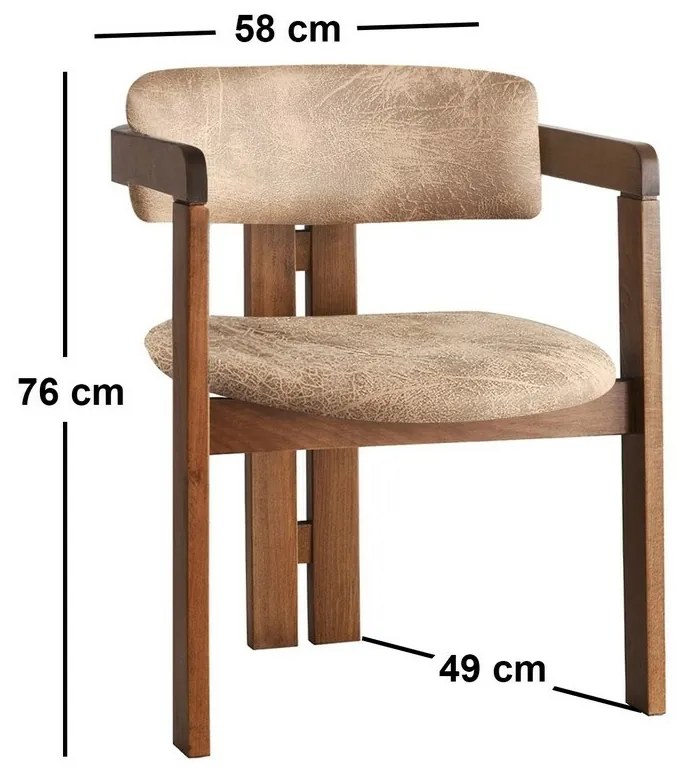 Krzesło do jadalni CO Beige and Walnut