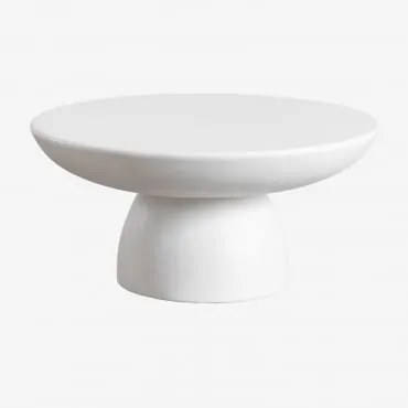 Okrągły Stolik Kawowy Z Cemento (ø70 Cm) Zenadia Biała - Sklum