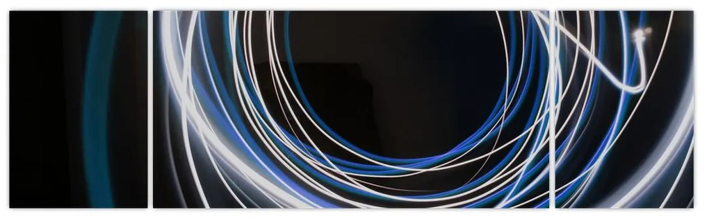 Obraz niebieskich linii (170x50 cm)
