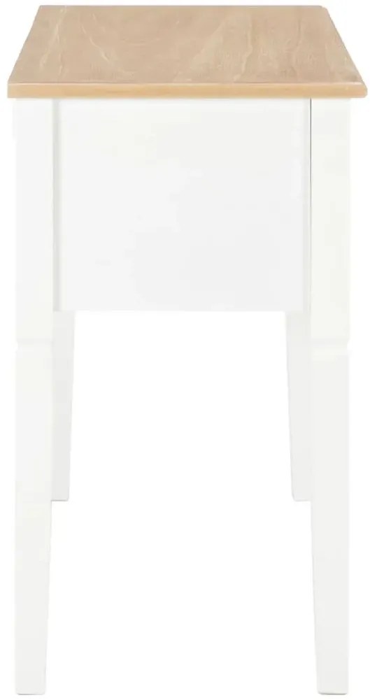 Biało-brązowe biurko retro do gabinetu N7-D87