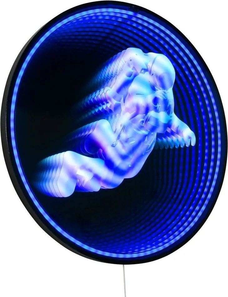 Czarna dekoracja świetlna ścienna do kontaktu ø 60 cm Duke – Reality