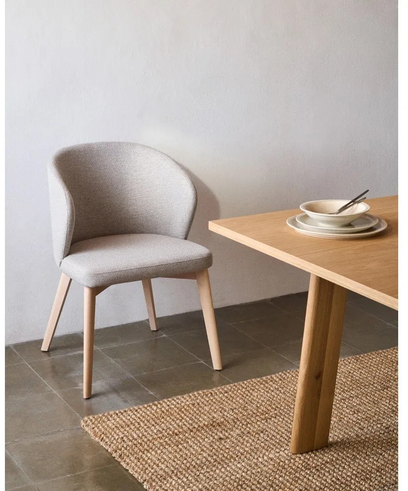 Beżowy tapicerowany fotel jadalniany Darice – Kave Home
