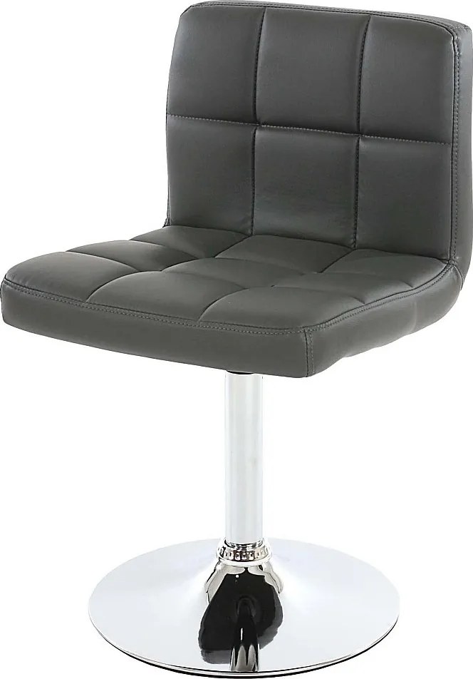 Obrotowe krzesło do jadalni Cadiz,  Sztuczna skóra, kolor szary, podstawa chromowana